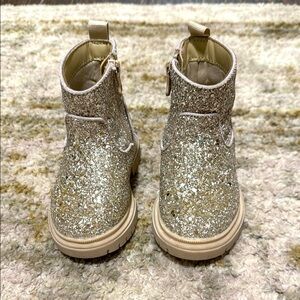 Cat & Jack Girl Gold Glitter Boots 5T